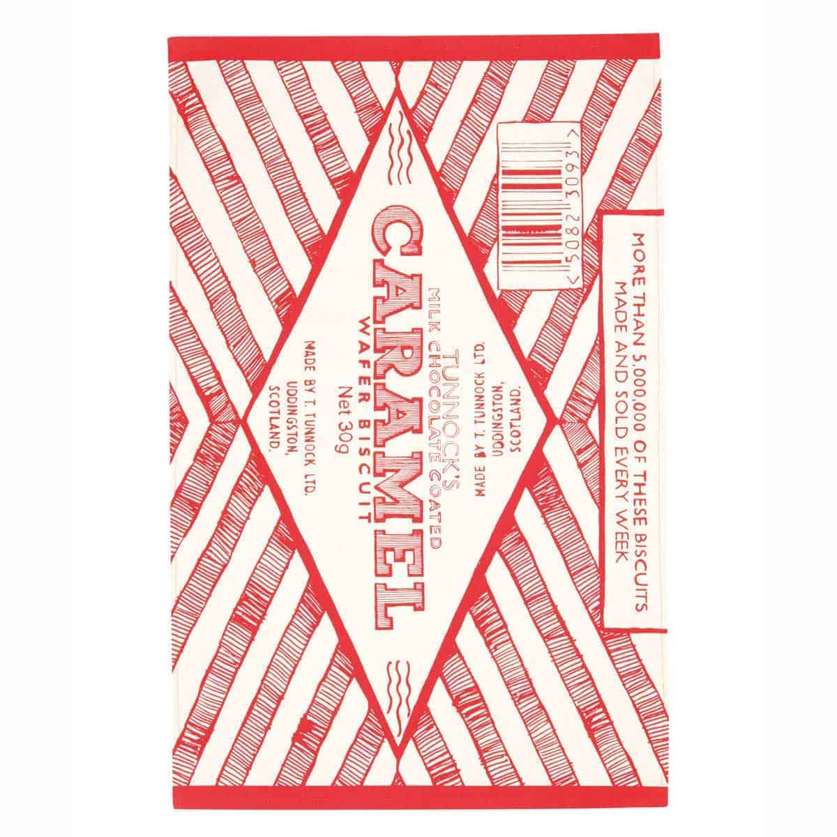 Gillian Kyle - Vente Torchons - Torchon en papier gaufrette Tunnock's Caramel1