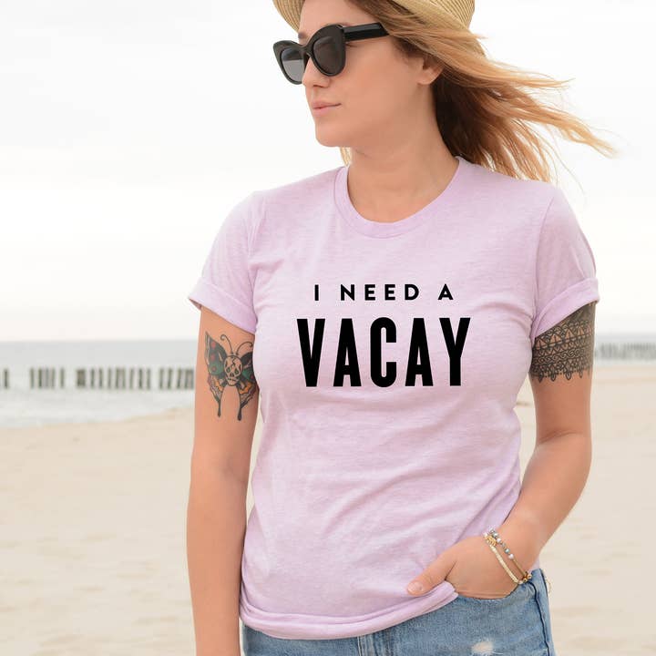 I Need A Vacay T-Shirt Vacation Tee Shirt Group Matching for wholesale by Zoe Creative Co