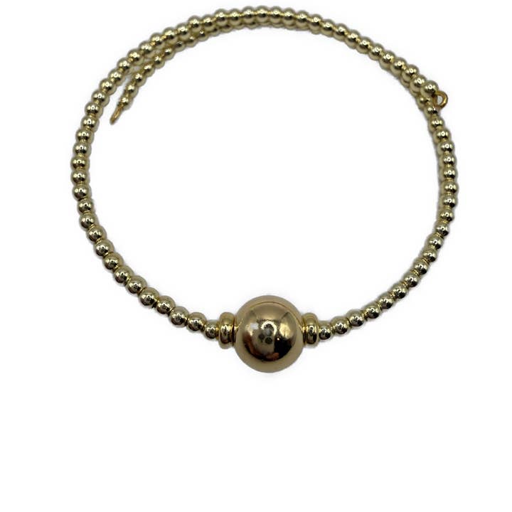 14KT Gold-Filled Beaded Wrap Bracelet for wholesale by Chappy Girls