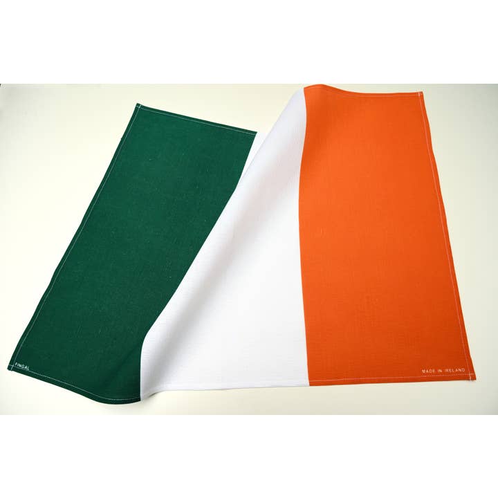 Irish Flag Linen Tea Towel for wholesale by Ulster Linen
