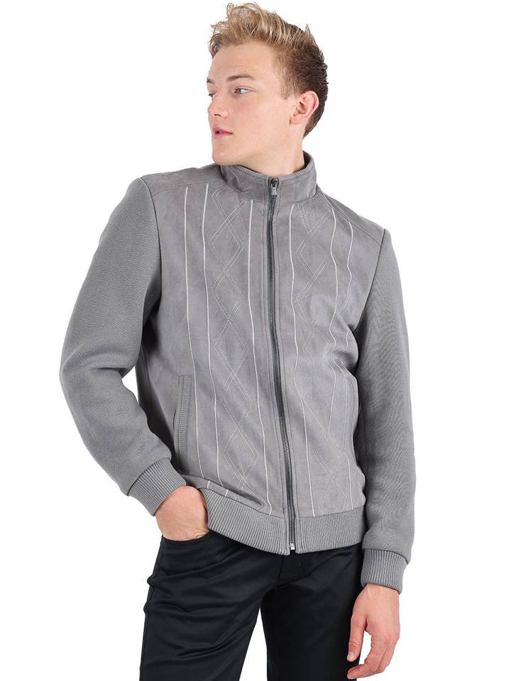 Men's Velvet Warm Bomber Varsity Jacket 3BH83 for wholesale by BARABAS