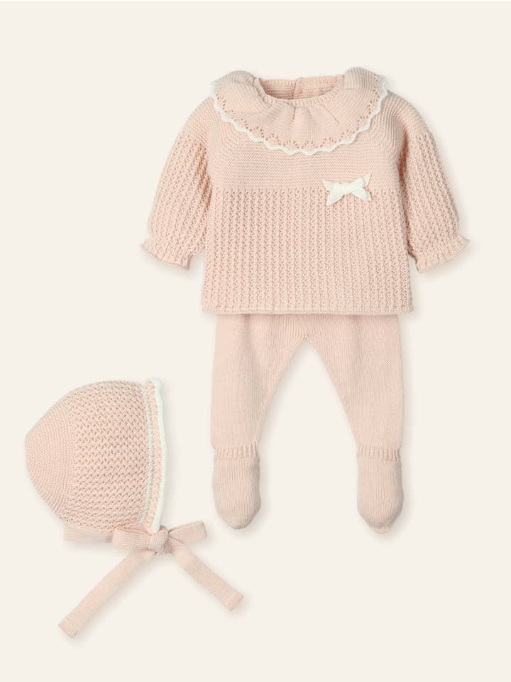 Mac Ilusión - Wholesale Clothing Set - Baby - 3P Suit Yoke With Hood "Powdered Dream"