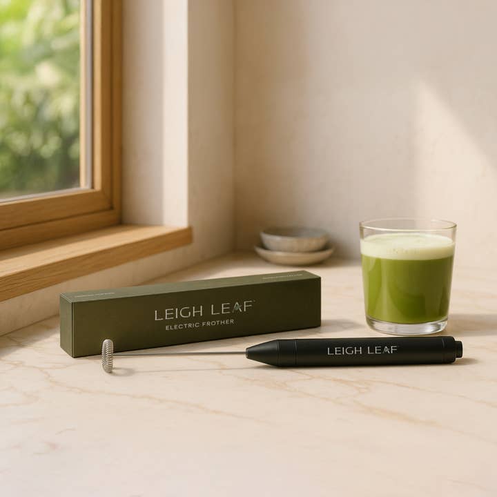 Leigh Leaf - Wholesale Kitchen Tool/Gadget - Leigh Leaf Electric Matcha Whisk - High-Quality Stainless Steel Frother for Matcha, Coffee & More5