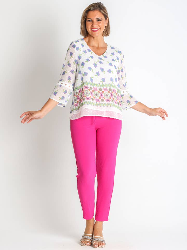 3670900 - PLUMETI BLUSE MED KANTPRINT for engroshandel hos LOURDES CASTILLO