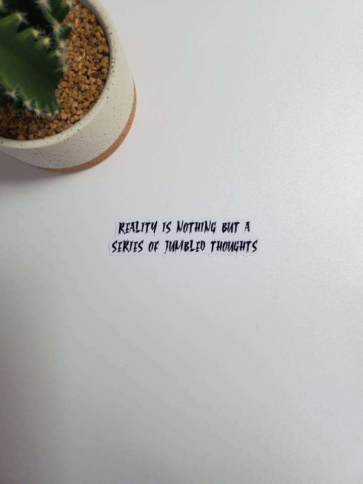 Realidade não passa de uma série de autocolantes de texto de pensamentos confusos por atacado de Fig Tree Works