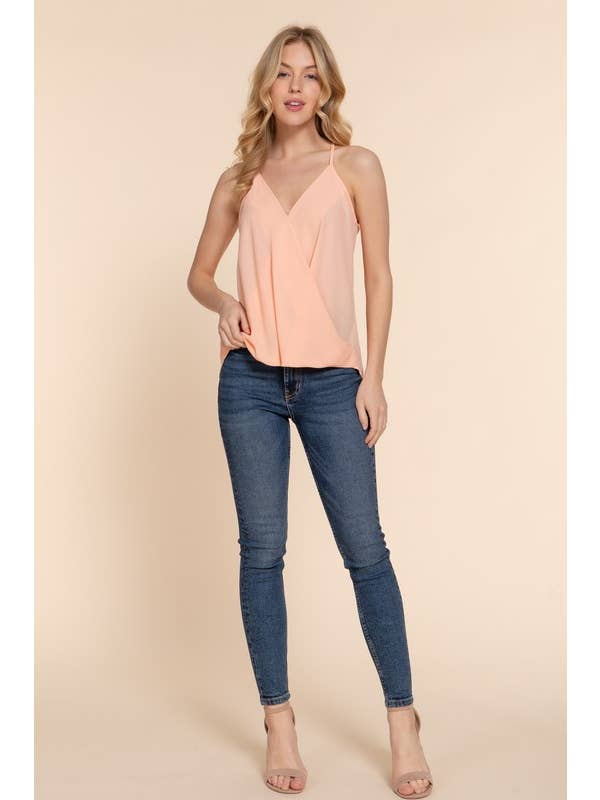 Active Basic | Active USA - Wholesale Camisole - Women's - V-neck Surplice Woven Cami Top15