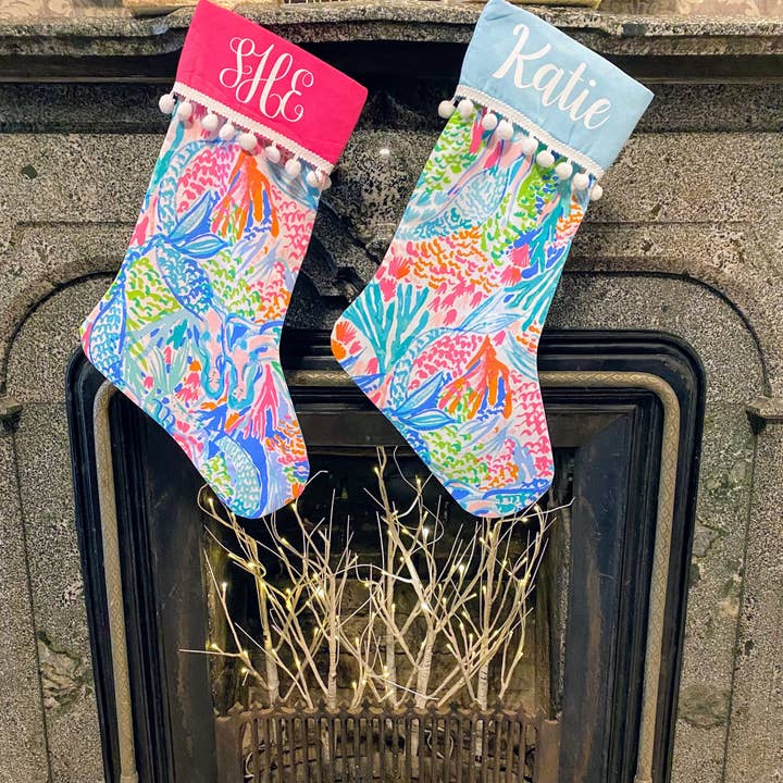 Stockings With Lilly Fabric for wholesale by Kricket Lane Designs