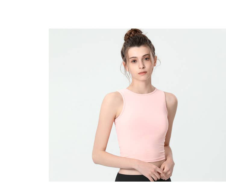 Pink Open Back with Tie String Cropped Active Top for wholesale on Faire2