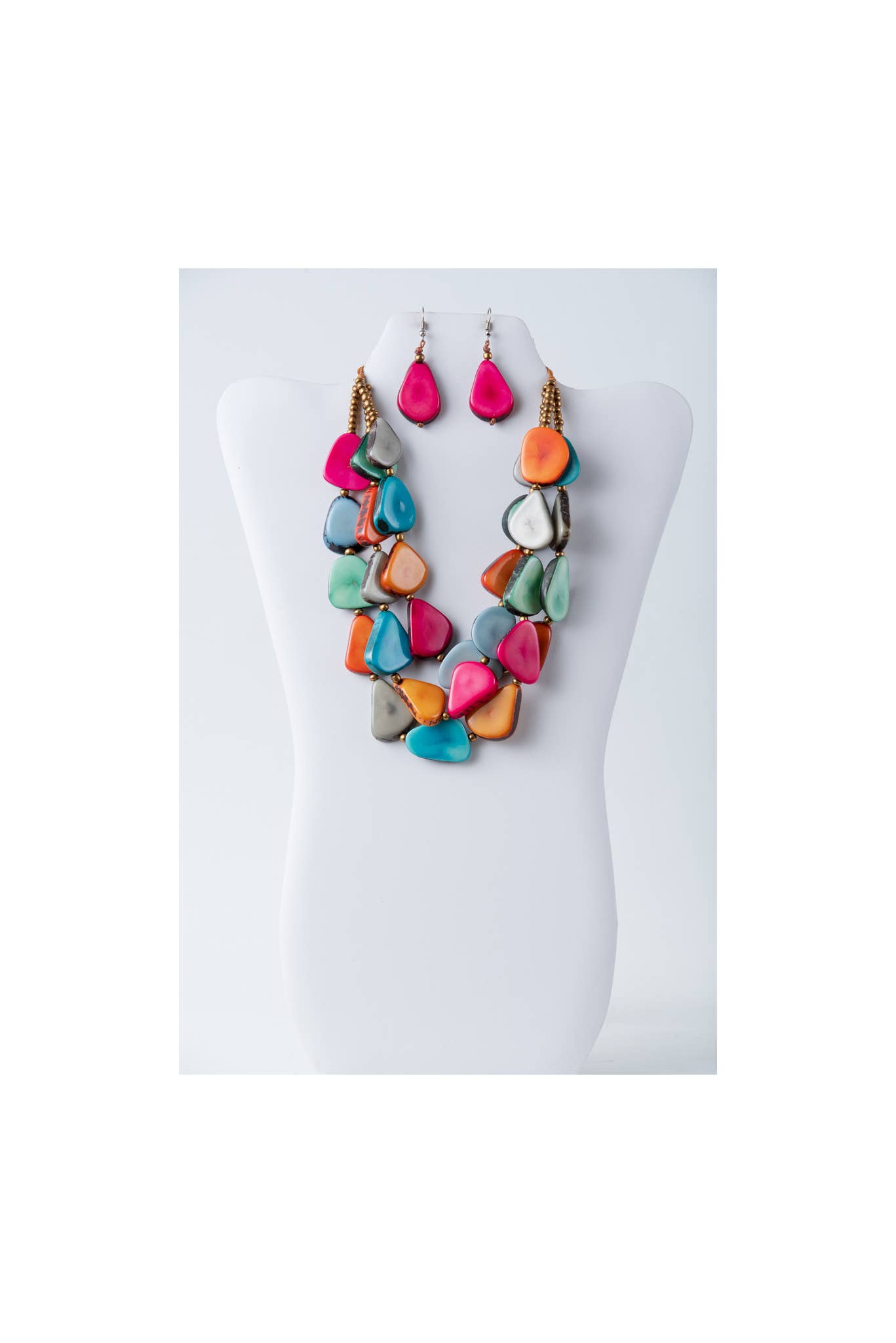 TaguArtsy – wholesale Smycken – Zaley Three Stranded Organic Tagua halsband och örhängen36