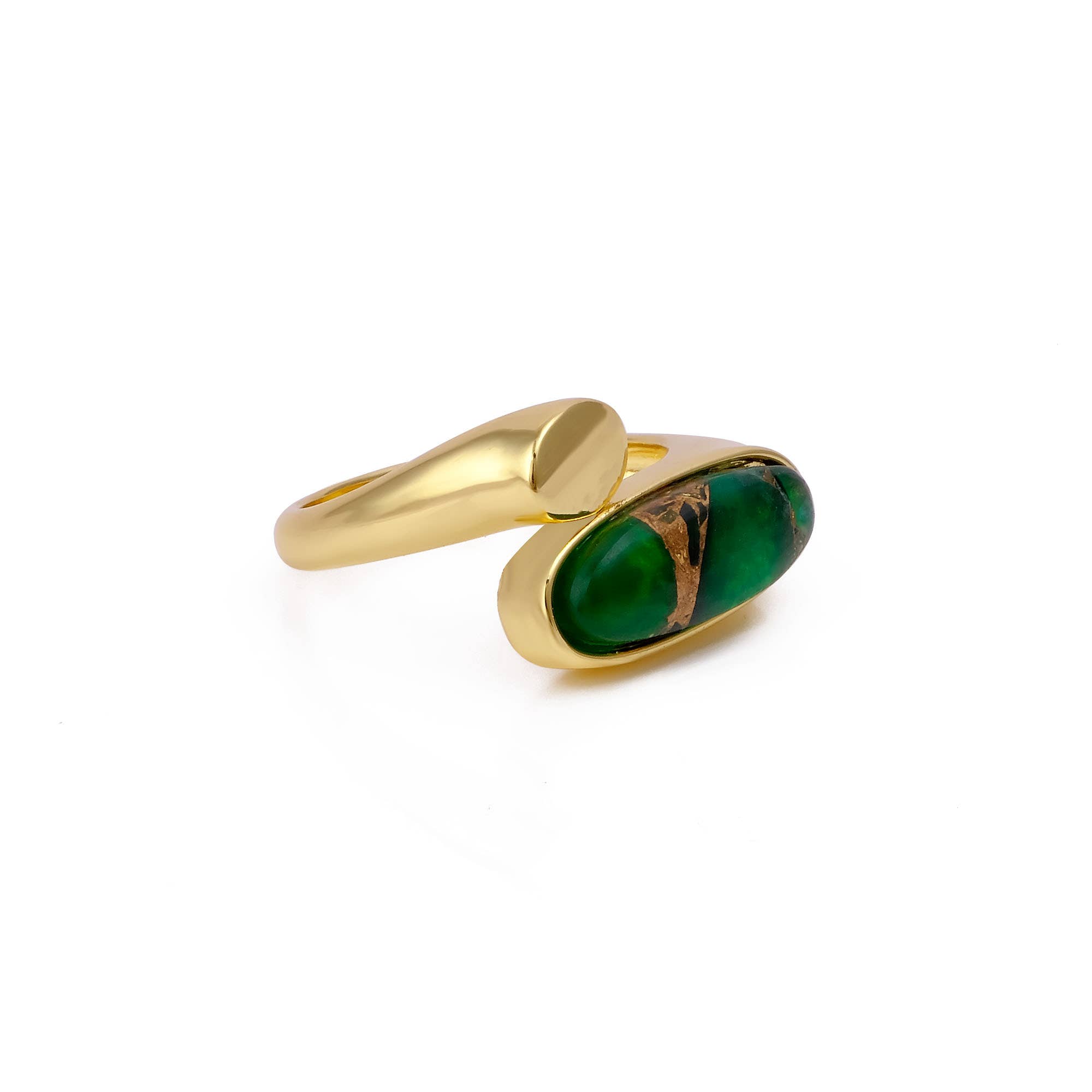 El Joyero - Wholesale Multi-Stone Ring - Emerald Mojave Turquoise Oval Shape Gemstone Adjustable Ring3