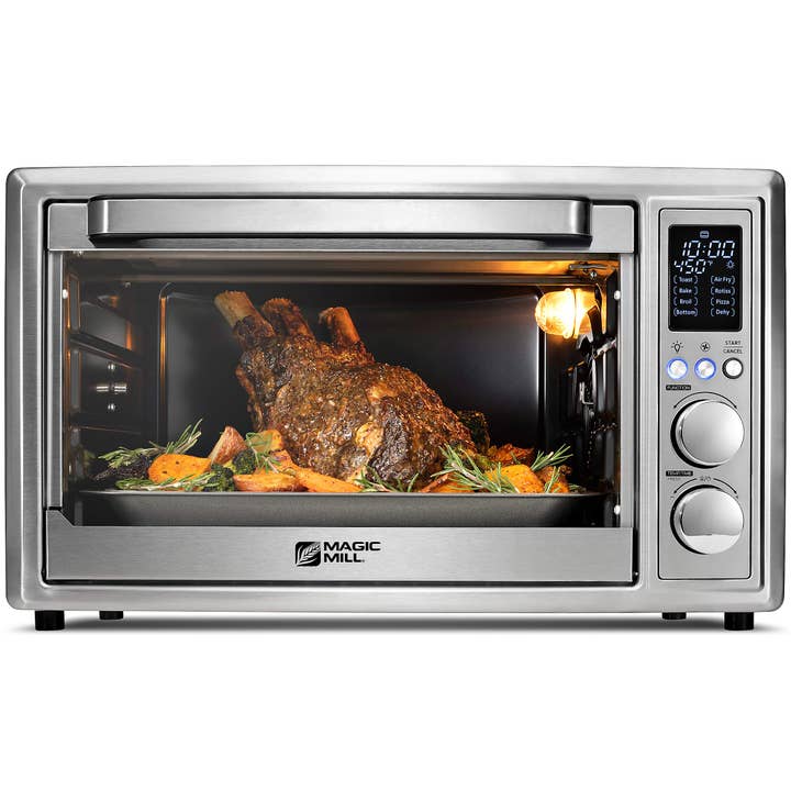 Alpine – wholesale Kitchen appliance – Magic Mill Air Fryer Toaster Oven – 30L Capacity 1800w Smart Convection Oven and Dehydrator With 3 Style Trays – LED Display – Brushed Stainless Steel