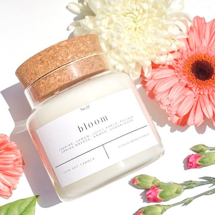 Forget Me Not Candle - Wholesale Jar/Filled Candle - Bloom 22 oz Glass Candle – Sold as a Case Of 3