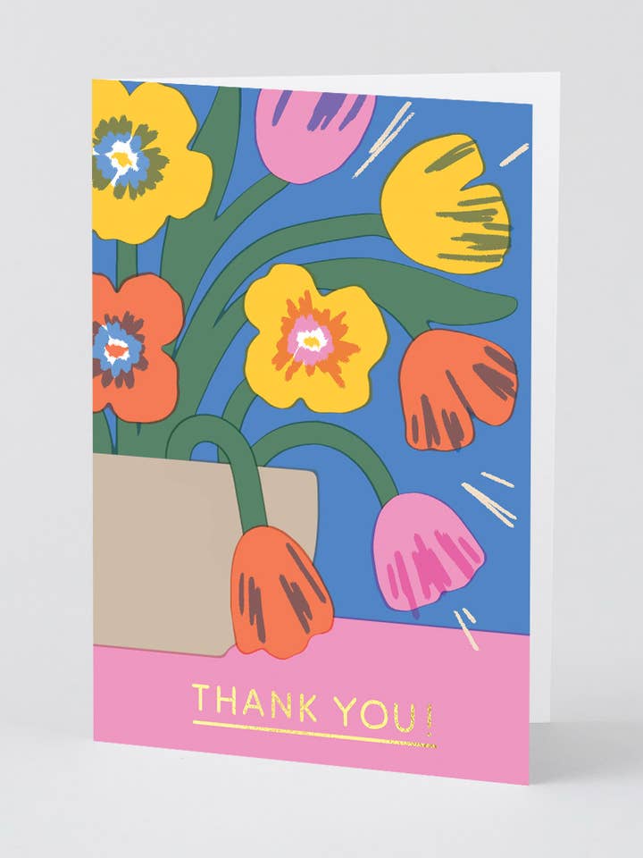 'Tak Tulipaner' lykønskningskort for engroshandel hos Wrap (US duties paid)