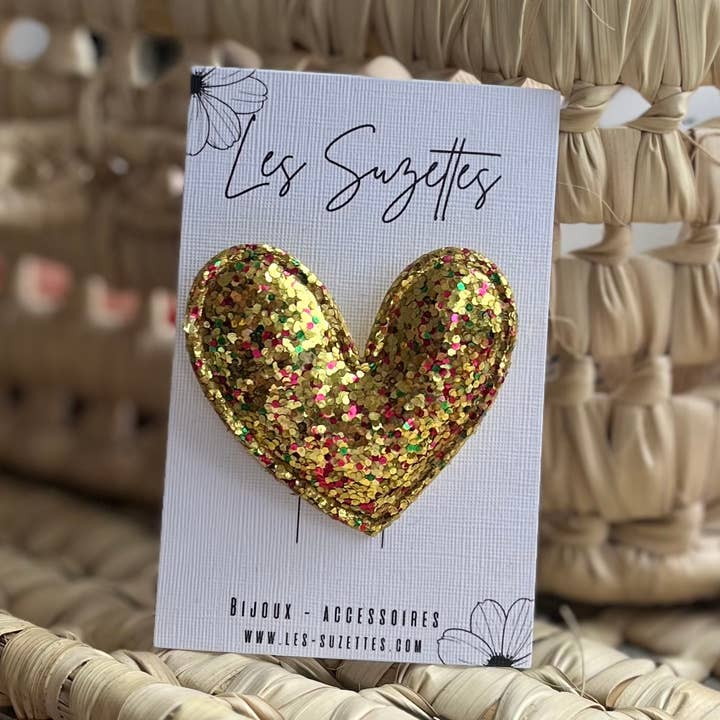 Emma heart brooch for wholesale by Les Suzettes