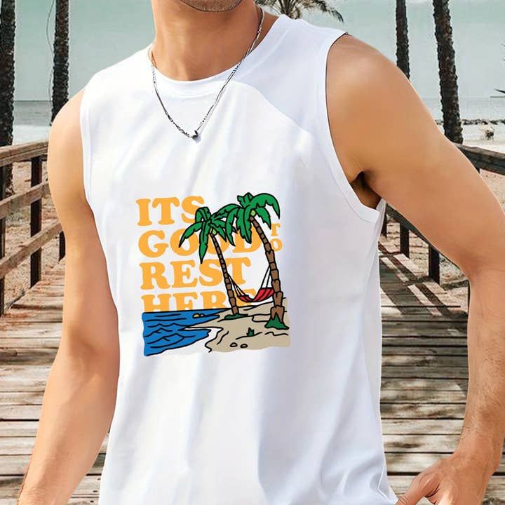 Summer Vacation Vibe Men's Tank Top for wholesale by novaxau