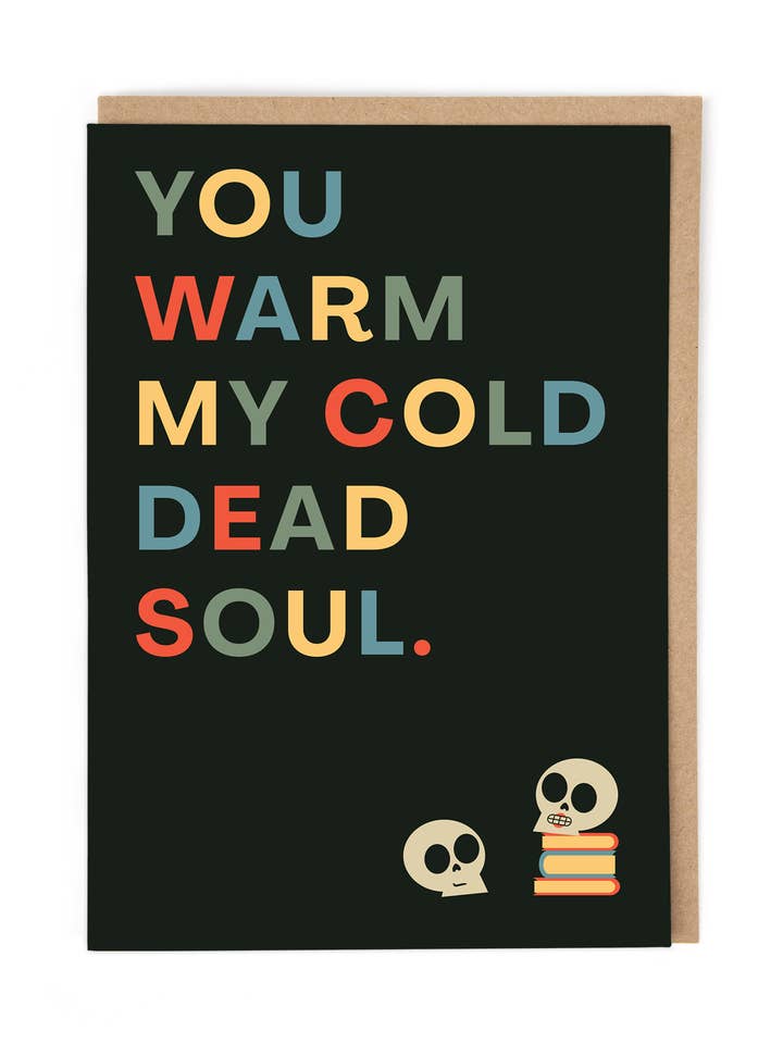 Cartão de Dia dos Namorados de Cold Dead Soul por atacado de Cath Tate Cards