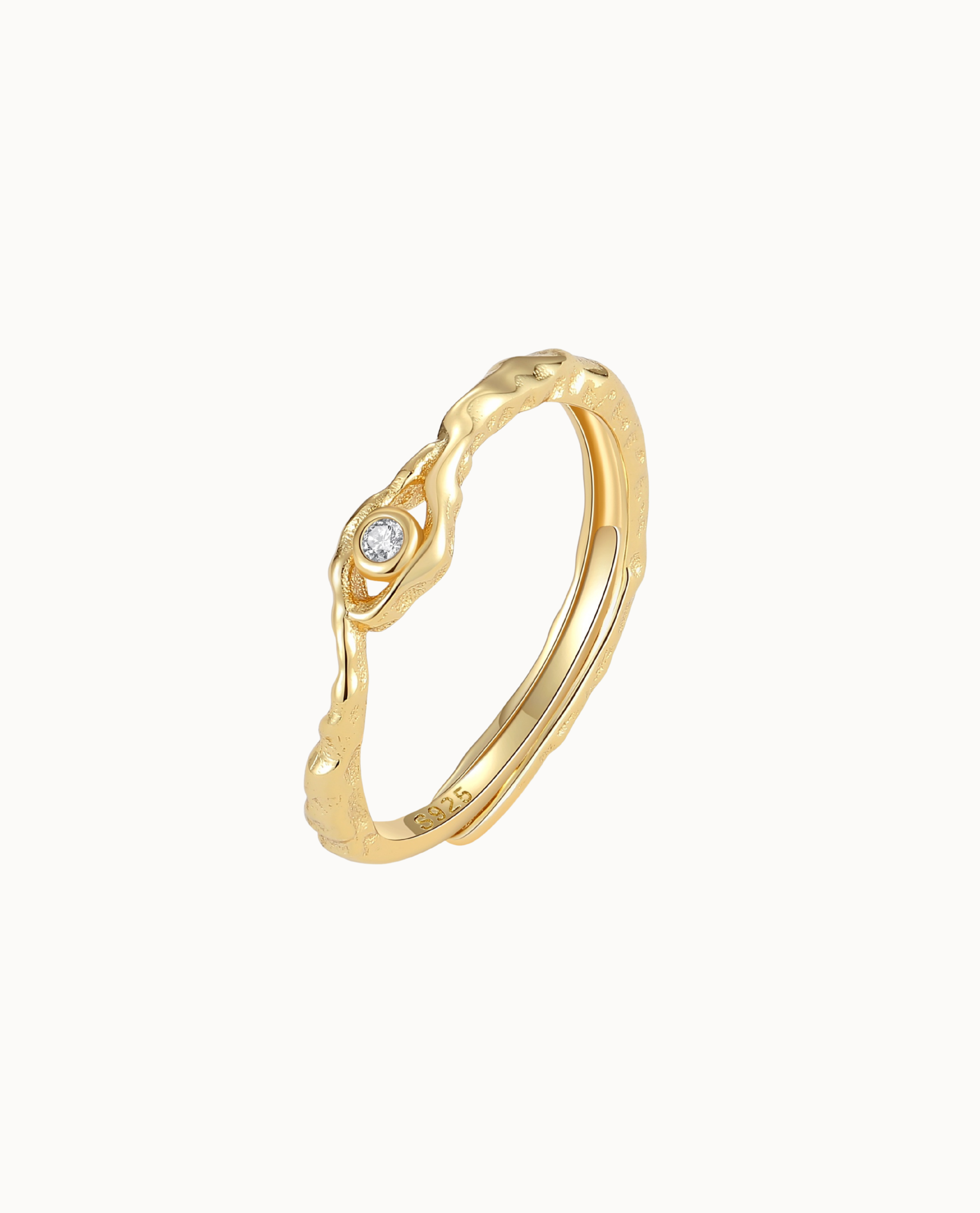 Nava Copenhagen – wholesale Single stone/solitaire ring – Osiris Ring - Gold Plated0