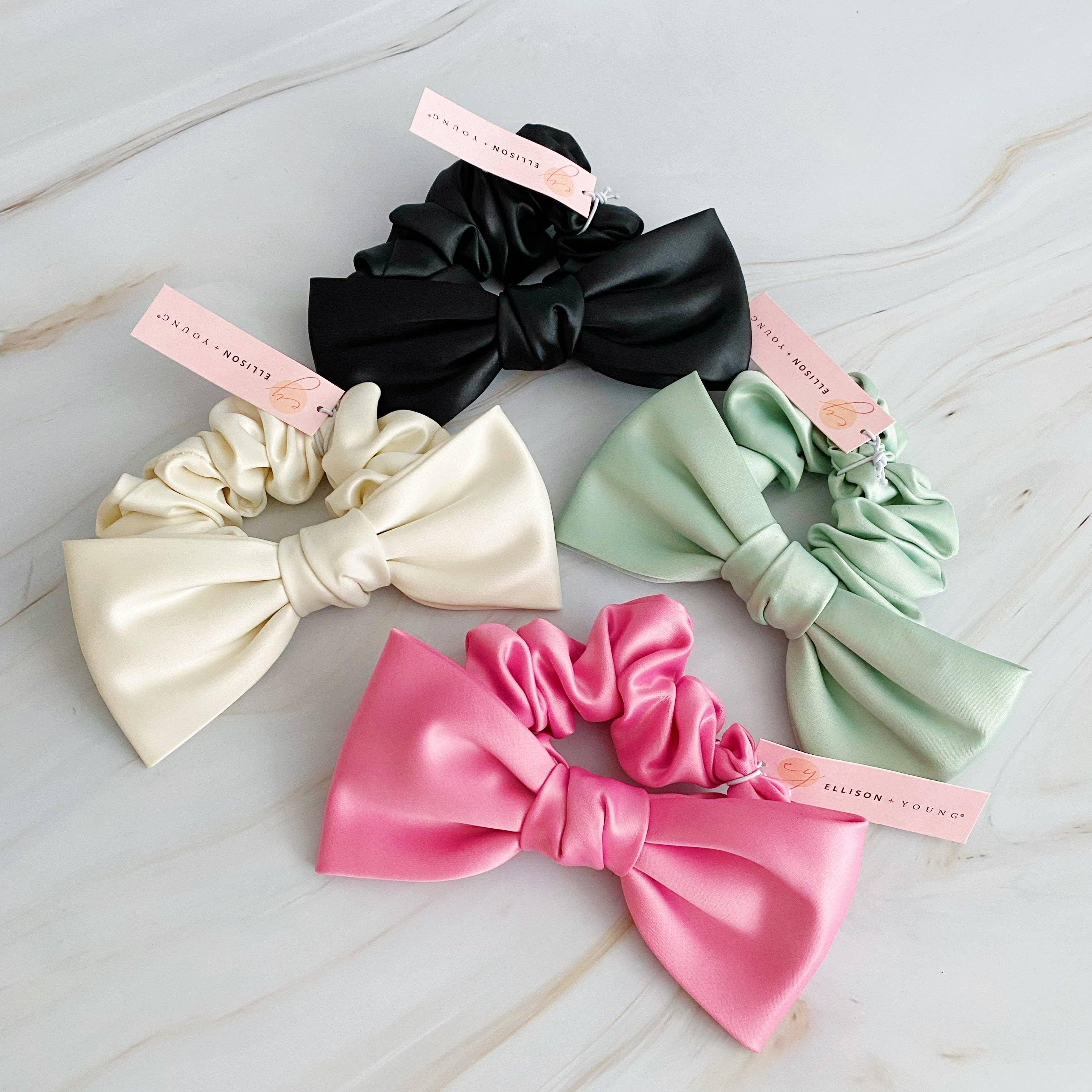 Ellison+Young - Wholesale Scrunchie - Women's - Satin Bow Tie Hair Scrunch4