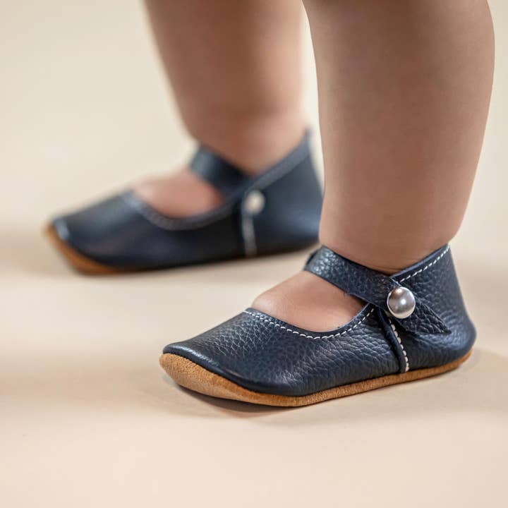 the mary jane: navy for wholesale by Mon Petit Shoes