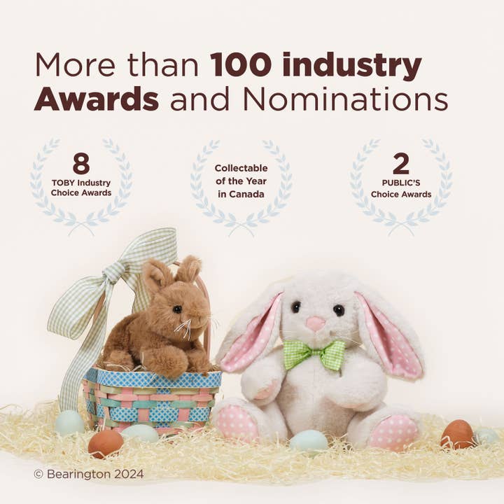 Bearington Collection - Wholesale Stuffed/Plush Toy - Kids & Baby - White Bunny Rabbit The Plush Basket Bunny, 13 Inch3