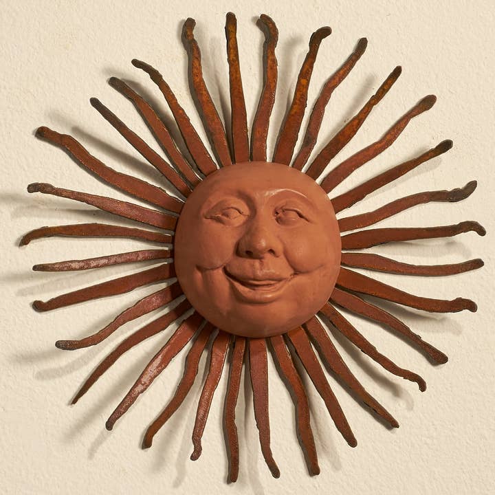 Little Grin Sun Face on Bent Ray for wholesale by Elizabeth Keith Designs
