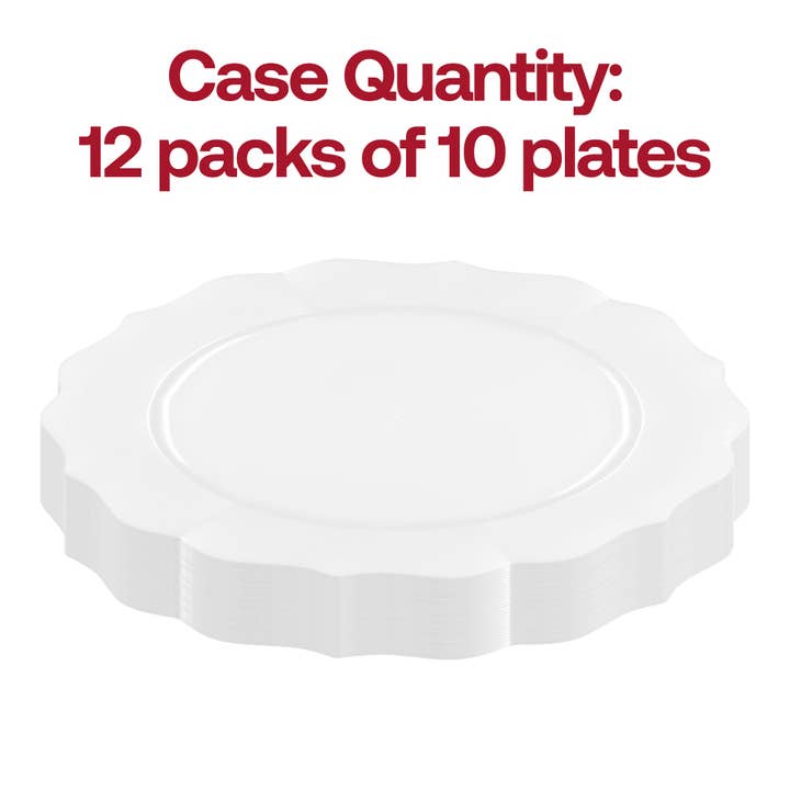 Smarty had a Party - Wholesale Disposable Plate - 10.25" Pearl White Round Plastic Dinner Plates - 10 pcs3