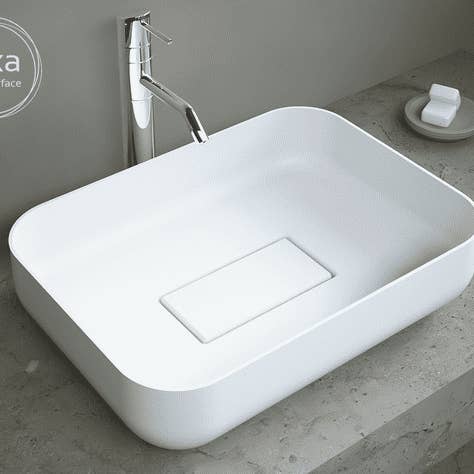 Rektangulär bänkskål i solid yta "LENCA" för wholesale av BAINS NEO
