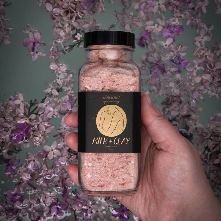 Seagrape Apothecary – wholesale Badsalt och skumbad – MJÖLK OCH LERA BAD BLÖT1