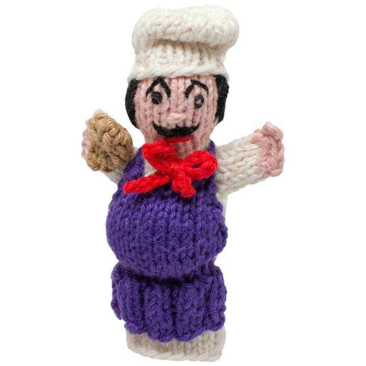 Lucuma Designs - Wholesale Finger Puppet - Kids & Baby - Chef - Organic Cotton Finger Puppet - Creative Toy