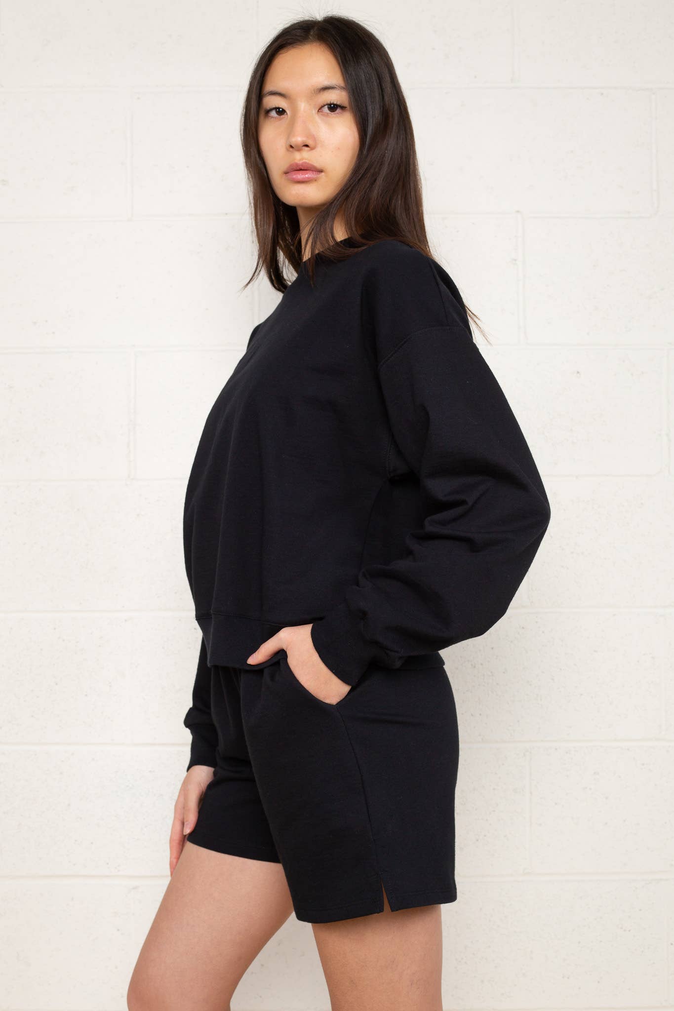 Black 14oz Fleece Crew Neck Sweatshirt-Plus Size for wholesale on Faire2