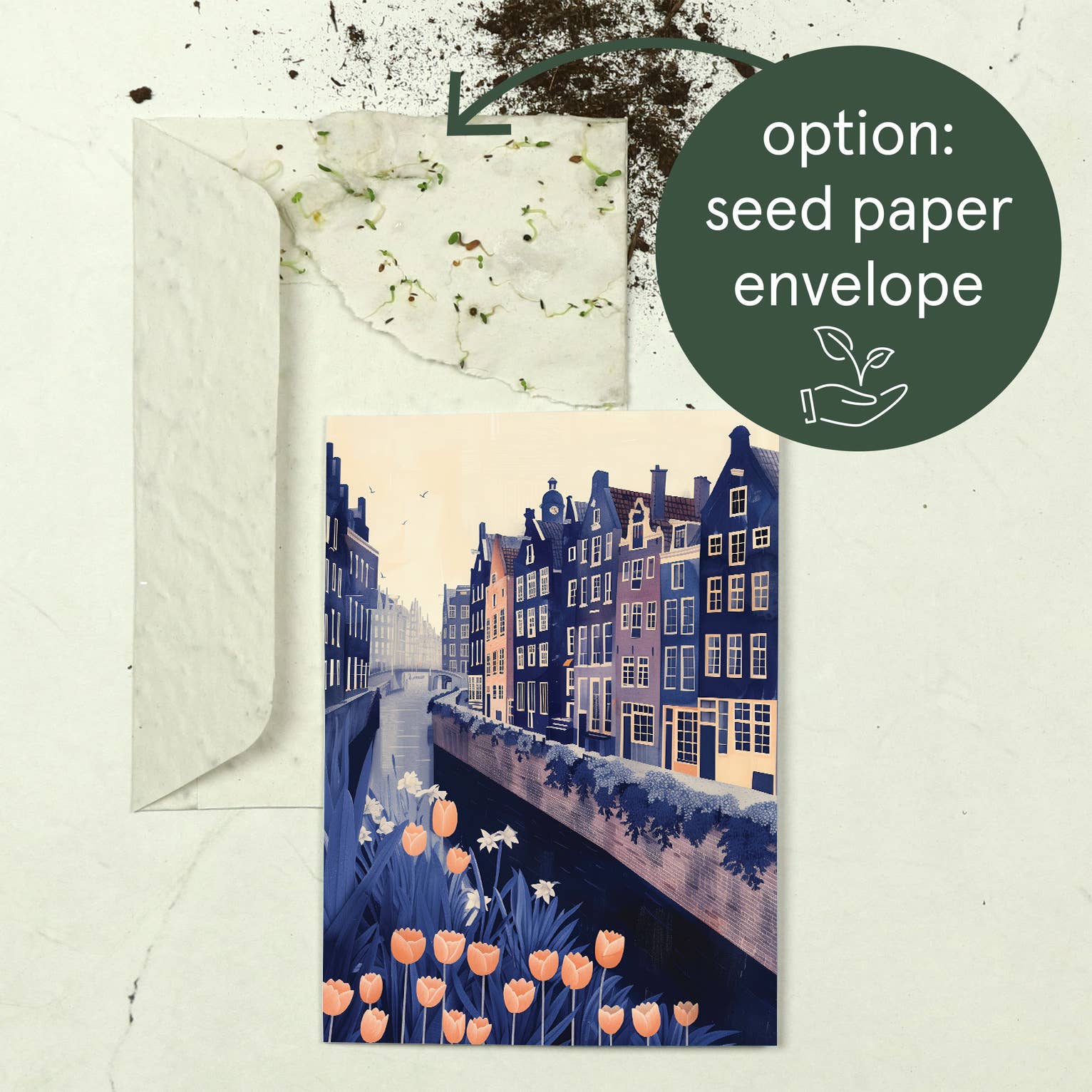 Botanopia - gifts , decor and cards for plant lovers - Vente Carte de vœux classique - Promenade le long du canal | Carte de vœux du quotidien | Néerlandais8
