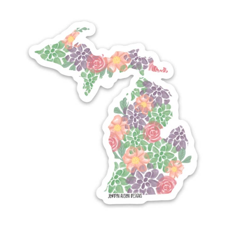 Michigan Succulent, Vinyl Sticker for wholesale by Jordyn Alison Designs