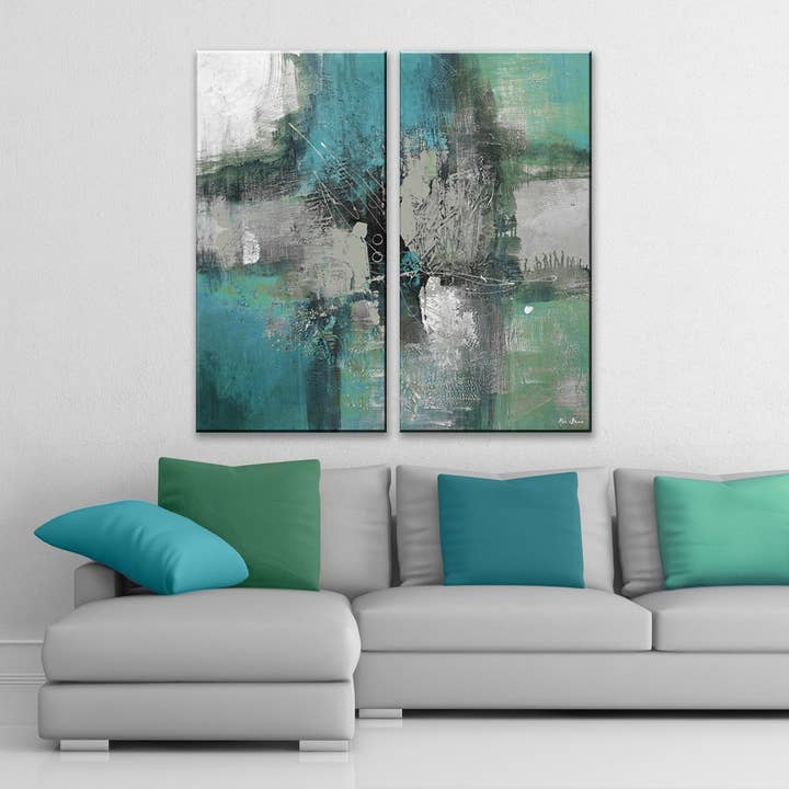 Ready2hangart, Inc. - Vendita all'ingrosso Set per galleria a parete - Inkd XXXII' - Set di 2 pezzi su tela
