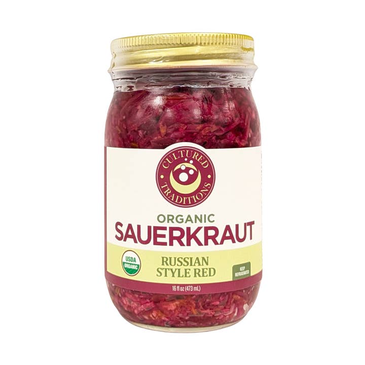 SAUERKRAUT - RUSSIAN RED, ORGANIC for wholesale by CULTURED TRADITIONS