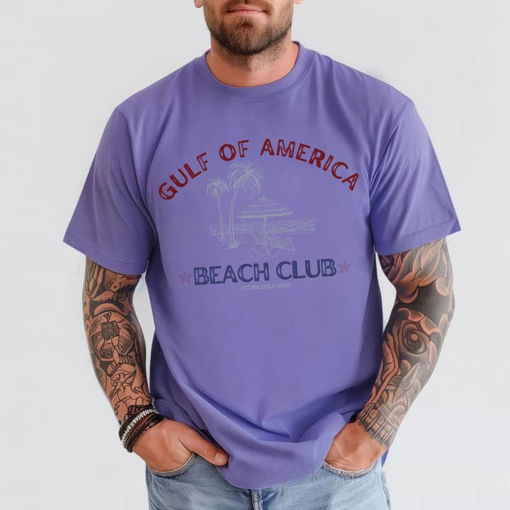 Clover + Cotton Co - Wholesale Screen Printed T-Shirt - Men's - Over Print | Gulf Of America Beach Club Tees4