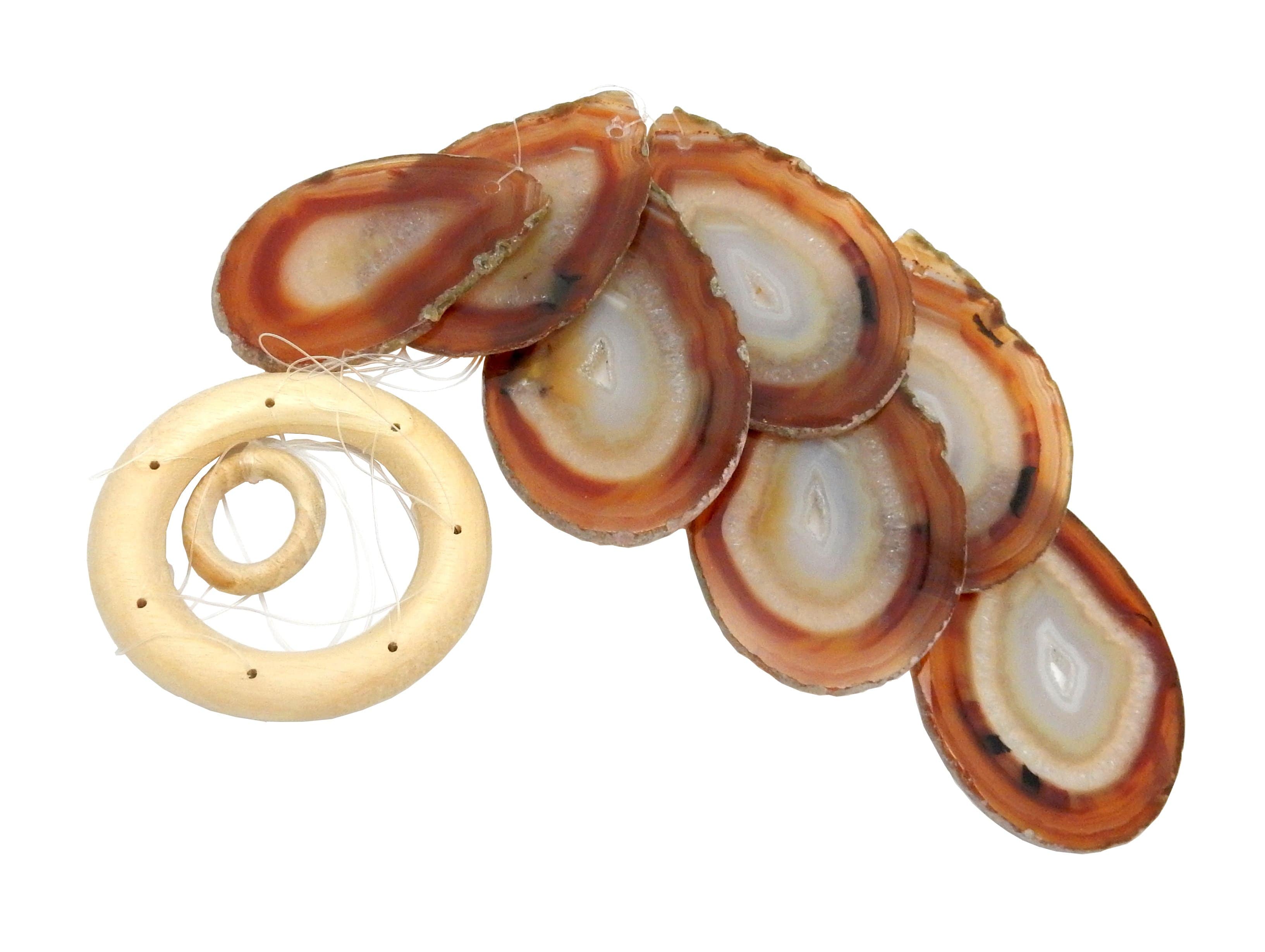 Rock Paradise - Venta al por mayor Campanas de viento - Móvil de Viento con Rodajas de Ágata para Decoración Espiritual del Hogar13