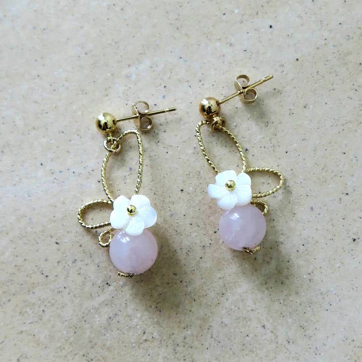 Hirondelle Bijoux – Brincos de argola por atacado – Brincos florais Daphné3