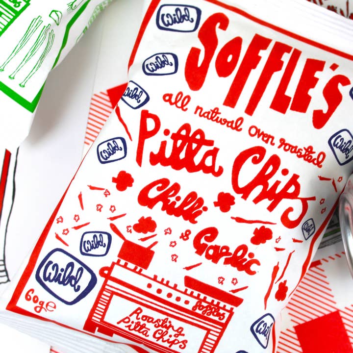 Chilli & Garlic Wild Classic Pitta Chips (15 x 60g) for wholesale by Soffle's Pitta Chips
