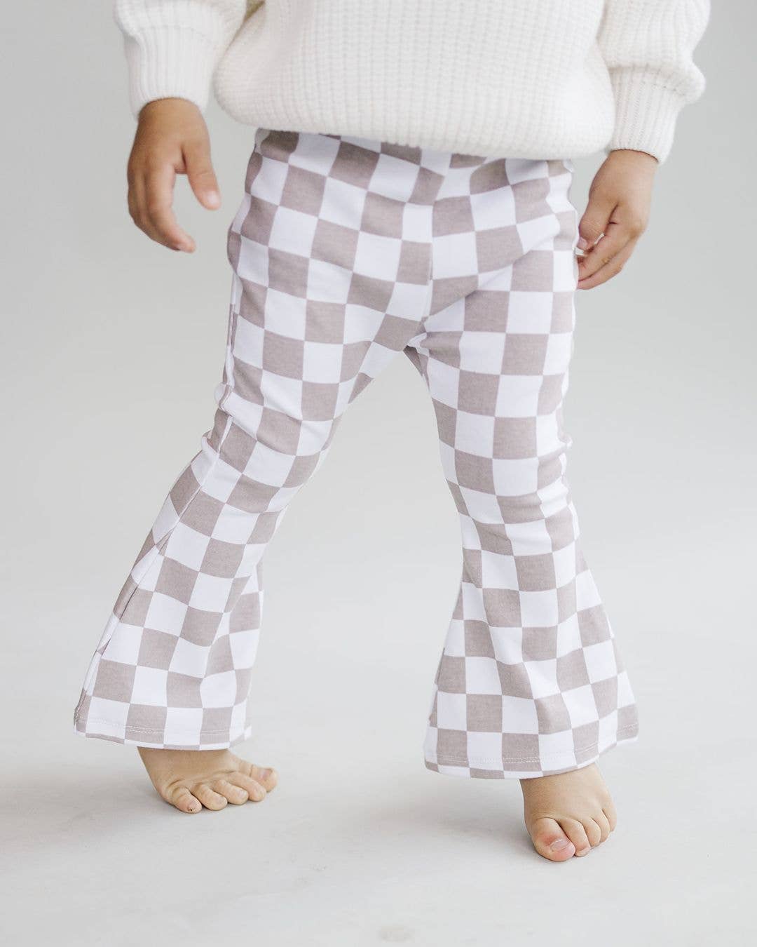 Lucky Panda Kids - Wholesale Pants - Baby - Checkered Flare Pants | Latte8