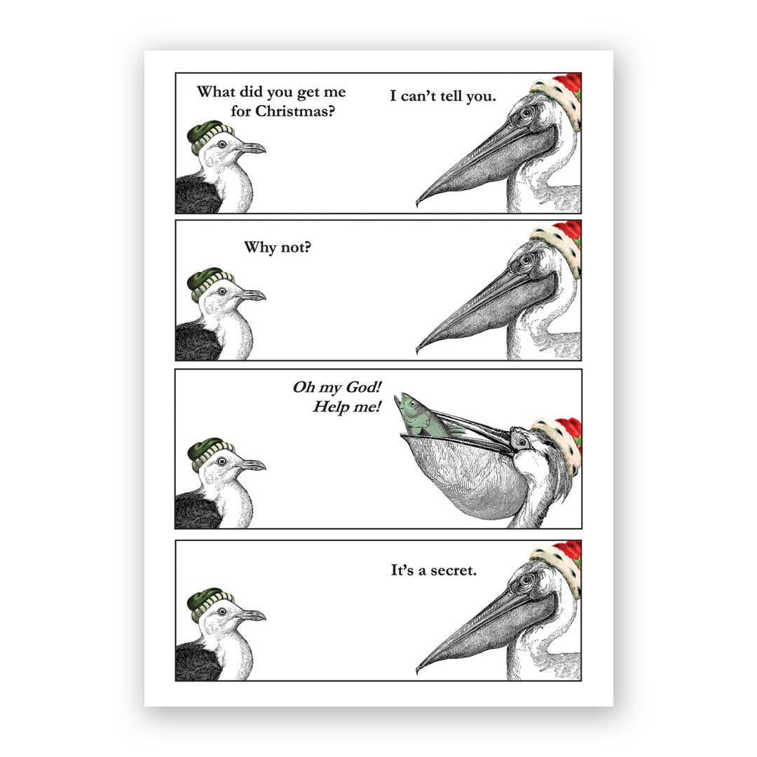 The Mincing Mockingbird – Großhandel Weihnachtskarte – Weihnachts-Grußkarte mit Möwe und Pelikan0