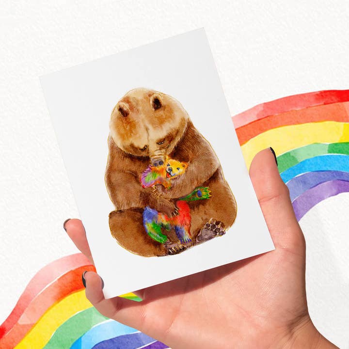 Liyana Studio - Wholesale Everyday Greeting Card - LGBTQ Bear Hug - Funny Pride Blank Card1