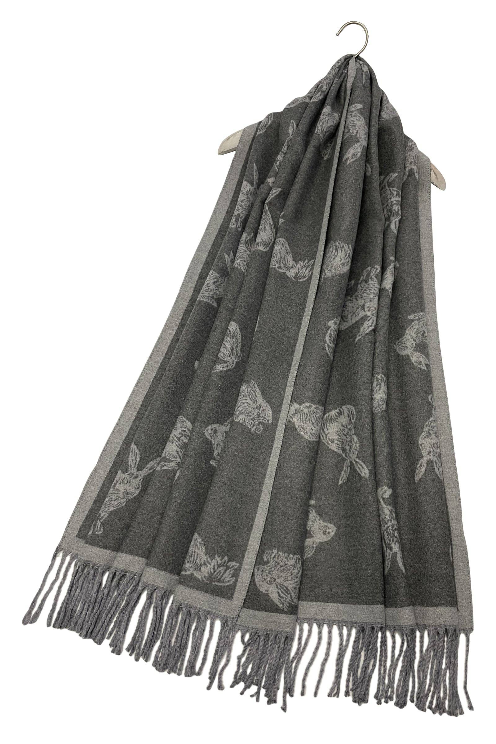 Fashion Scarf World - Wholesale Scarf - Women's - Rabbit / Hare Reversible Tassel Scarf14