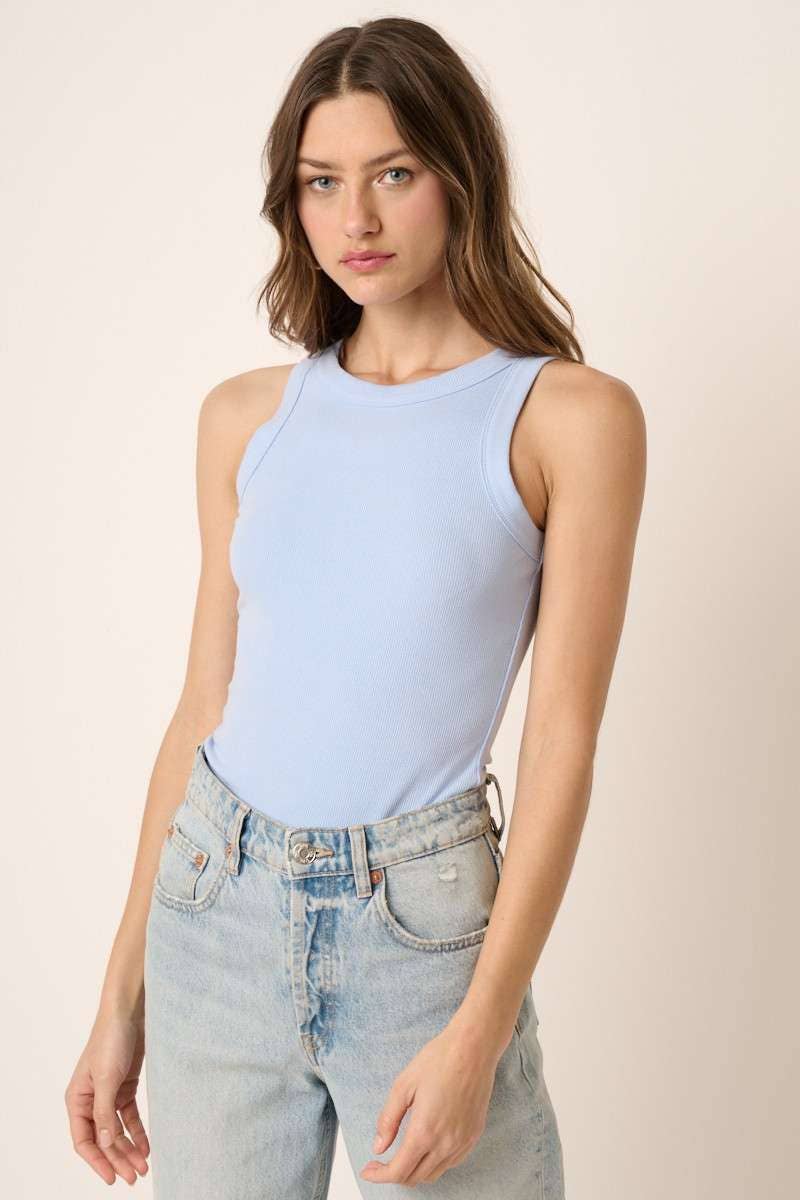 mittoshop - Venta al por mayor Camiseta sin mangas - Mujer - CAMISETA SIN MANGAS DE CUELLO REDONDO DE PUNTO ACANALADO19