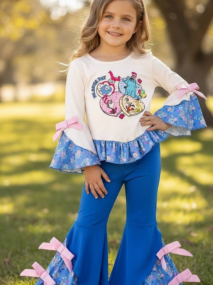 DR. S Character printed 2 piece set. OFG60221 JEAN for wholesale by Kids Charm Online