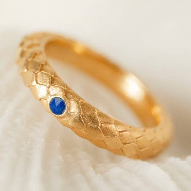 Art Deco Lapis Lazuli Gold Ring for wholesale by Claire Hill Designs