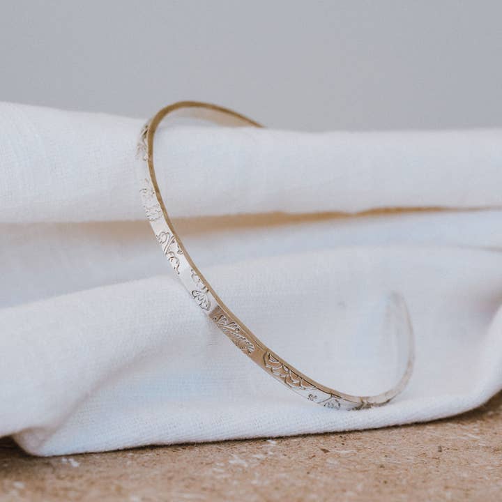 The 'Flower Meadow' Torque Bangle for wholesale by Imogen Rose Jewellery