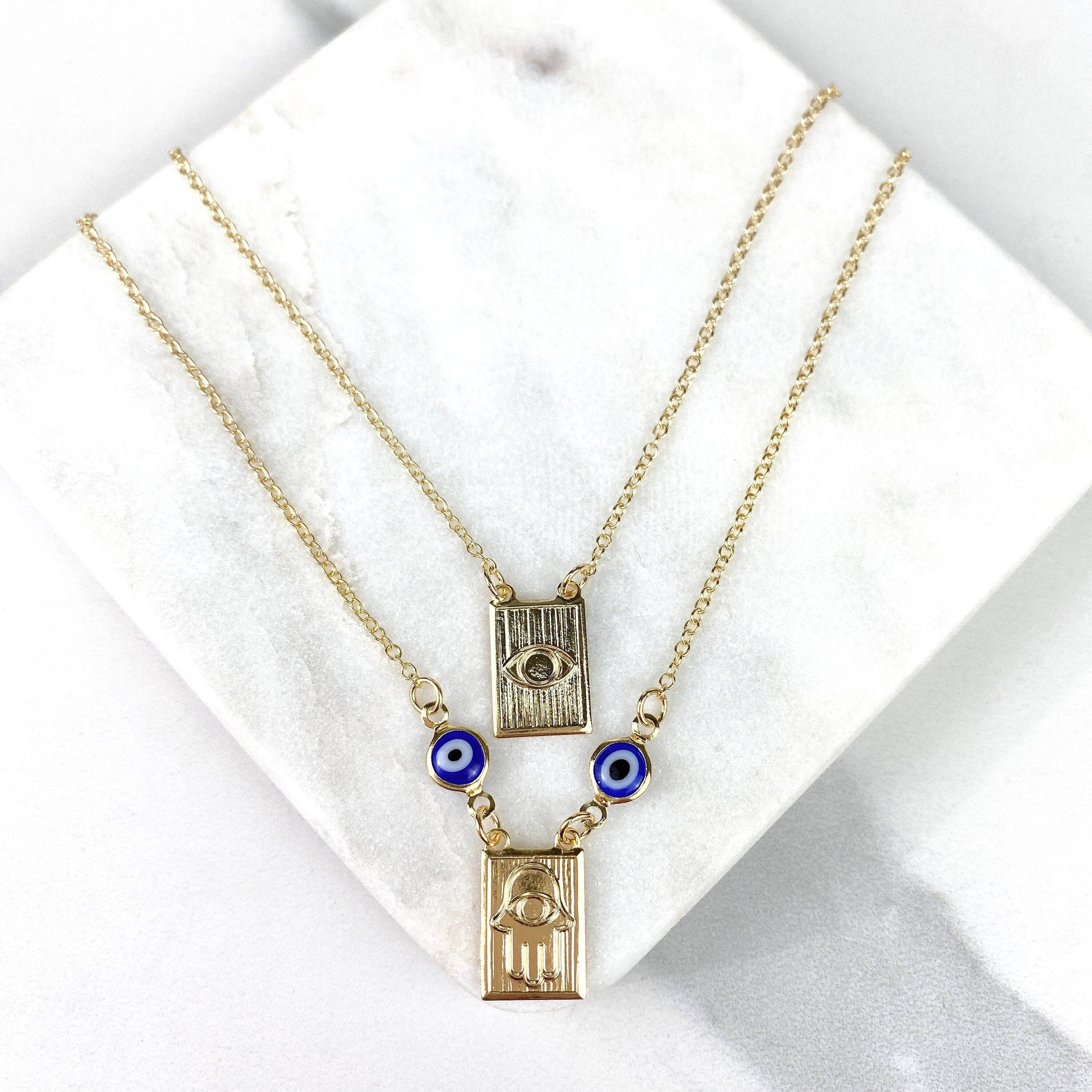 Luxus Accessories - Wholesale Pendant/Charm Necklace - 18k Gold Filled Scapular Mounted Double Chain Necklace0