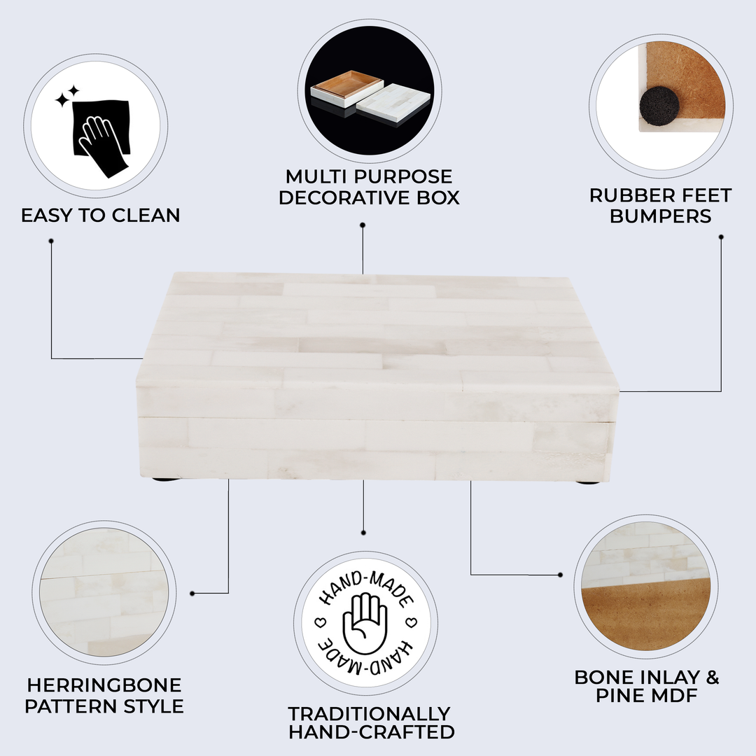 Handicrafts Home - Wholesale Decorative Box - Decorative Box White Bone Inlay Pattern Available in 8 Sizes9