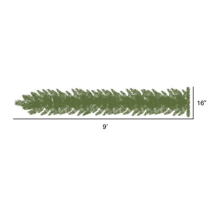 Green Vickerman 9' x 16" Cheyenne Garland LED 100WW for wholesale on Faire1