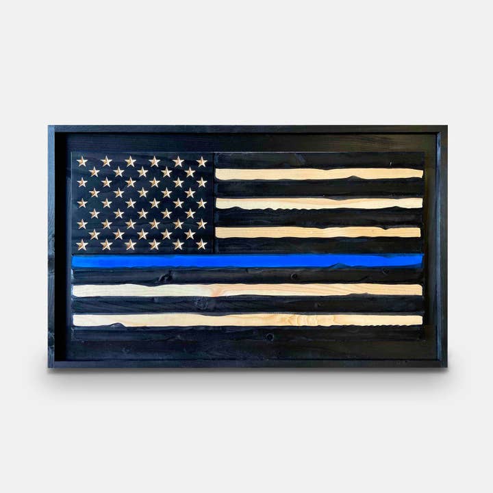 Homefront Old Glory Flag - Thin Blue Line for wholesale by Flags of Valor